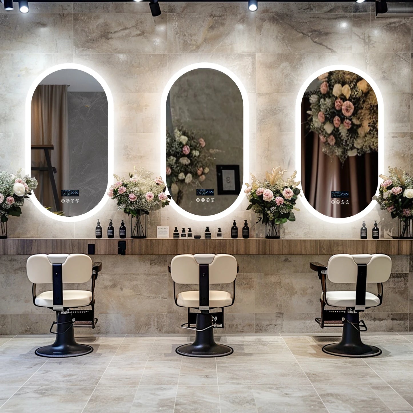 LUVODI 20 x 32 Zoll beleuchteter Bluetooth-Badezimmerspiegel mit Hintergrundbeleuchtung, beleuchteter, dimmbarer Kosmetikspiegel mit Zeitumsanzeige, Antibeschlag