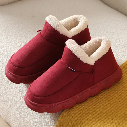 Bebealy New Winter Men Slippers Warm Cotton Shoes Men Indoor Fluffy Fuzzy Men Boots Outdoor Nonslip House Ankle Boots Shoes Men