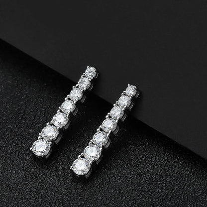 KNOBSPIN D VVS1 Moissanite Pandent Earrings for Woman Wedding Jewely with GRA s925 Sterling Sliver Plated 18k White Gold Earring.