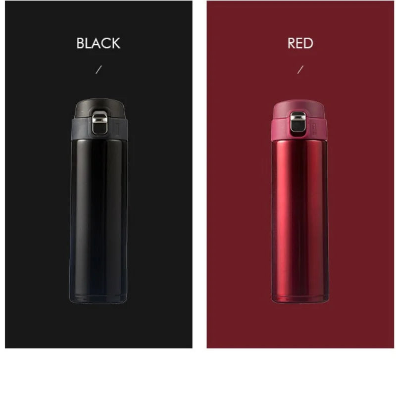 Students Go To School Thermos Cup Creative Bullet Cover Direct Drinking Water Cup Simple Solid Color Durable and Practical.