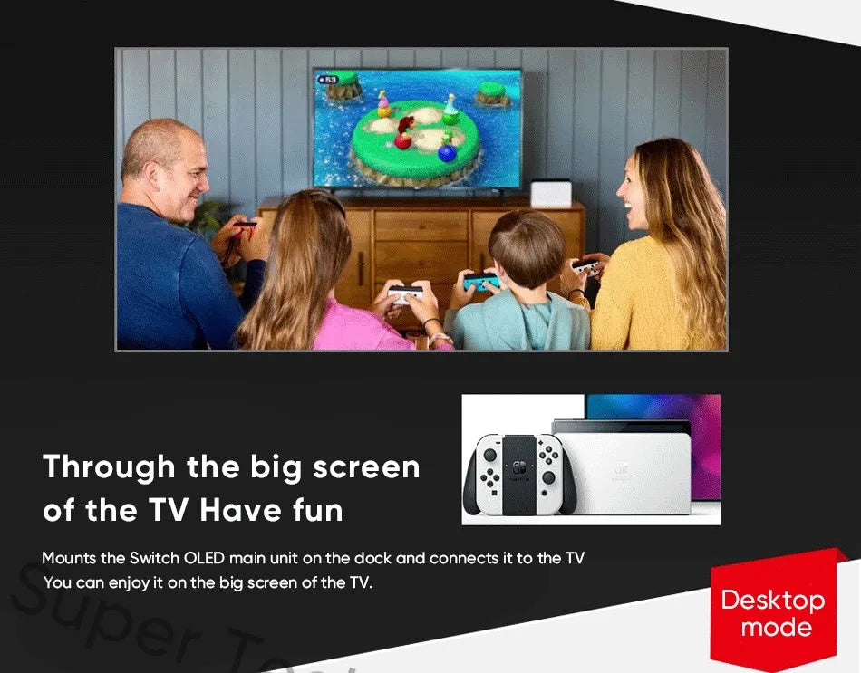 Nintendo Switch OLED Model 7 Inch Screen Joy‑Con Handle Enhanced Audio Adjustable Console Stable TV Mode Video Game.