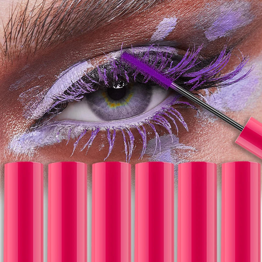 Multicolor Curling Mascara Waterproof Fast Drying Eyelashes Extension Lashes Korean Makeup Lasting White Blue Purple Mascara.