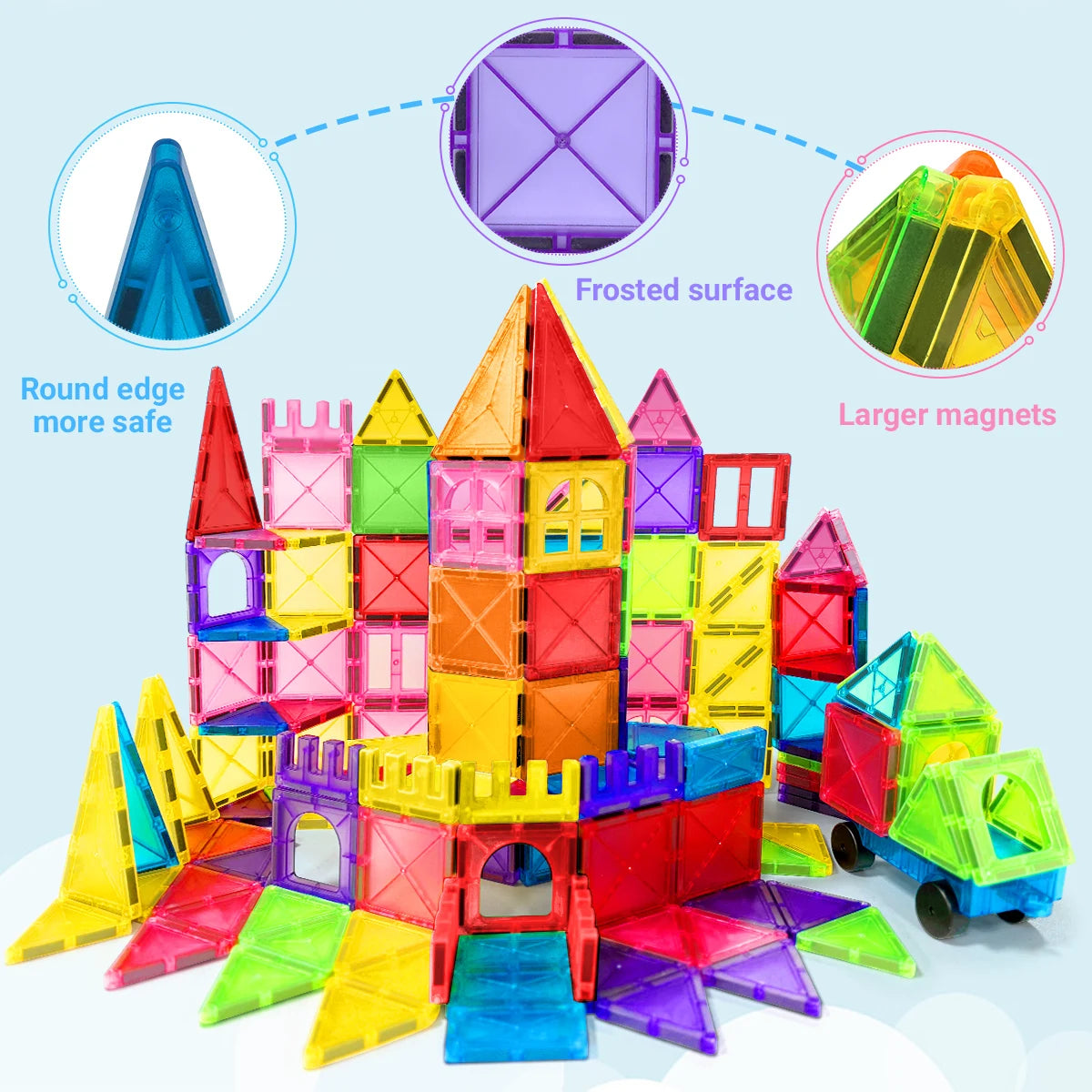 40/64/100PCS Magnetic Building Blocks Montessori  Educational Constructor Toys Set For Kids Game For Boys Girl Gifts.