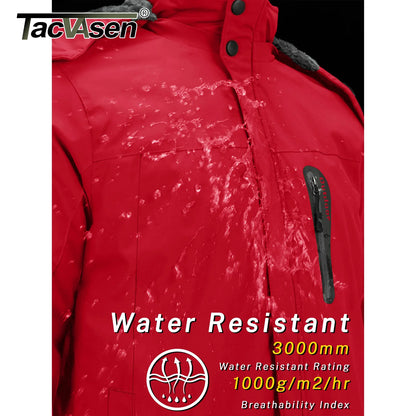 TACVASEN Winter Thicken Fleece Jacket Mens Waterproof Hiking Skiing Jackets Outdoor Mountain Trekking Windbreaker Parka Male.