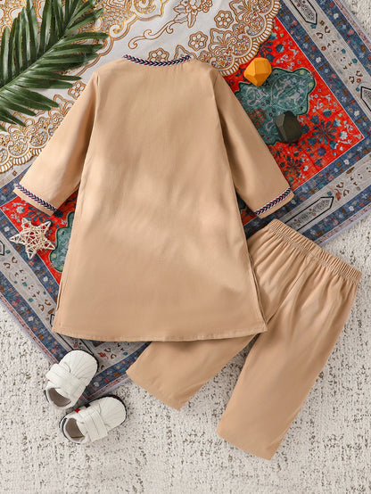 2Pcs Baby Jungen Alle Jahreszeiten Langarm Für 1-3Y Fit Nahen Osten Sets Kleidung Tragen Nationalen Stil Kleidung anzüge.