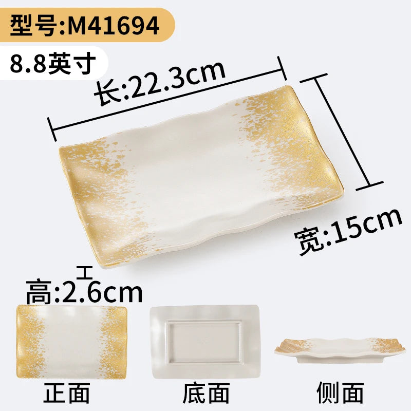 1Pc Thickened Melamine Tableware Not Easily Broken Plastic Barbecue Plate Merchant Dining Plate Household Kitchen Accessories