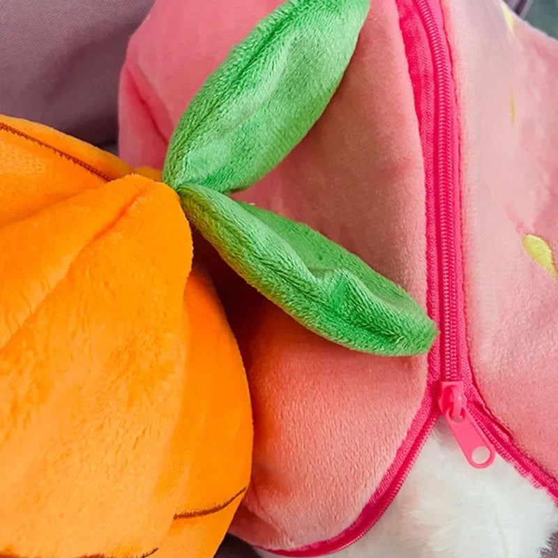 30cm Sleeping Light Doll Kid Birthday Gift Baby Music Strawberry Carrot Rabbit Plush Toys Stuffed Creative Into Bunny Transform.