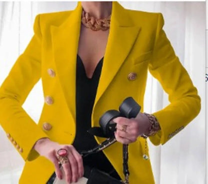 Casual Drehen Unten Kragen Langarm Anzug Oberbekleidung Büro Dame Frühling Herbst Mode Elegante Solide Blazer Mäntel Für Frauen 2023