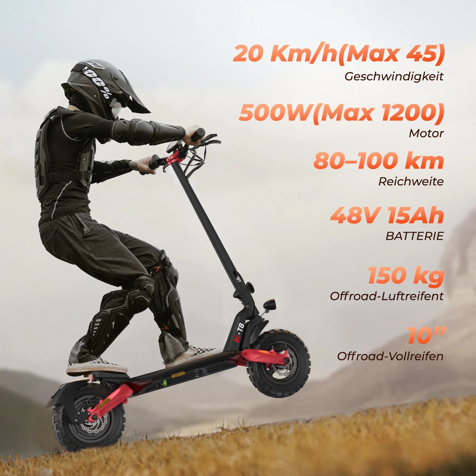 Isinwheel T8 Foldable Adult Electric Scooter E-Scooter 20 km/h Electric Kick Scooter 1200W Skateboards 48V 15Ah Kickboard.