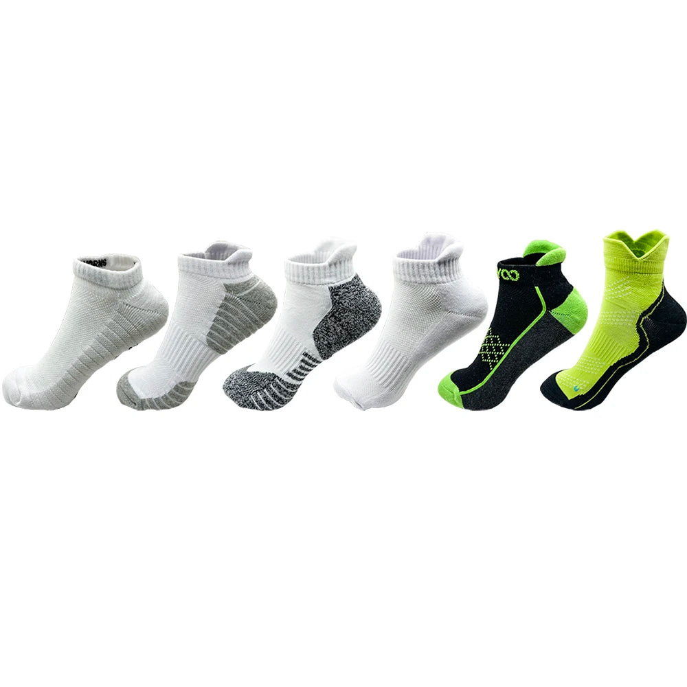 2/4 Pairs Cushioned Cotton Ankle Socks for Men Athletic Running Socks Low Cut Casual Sports Sock Tab Short Socks for Men Women.