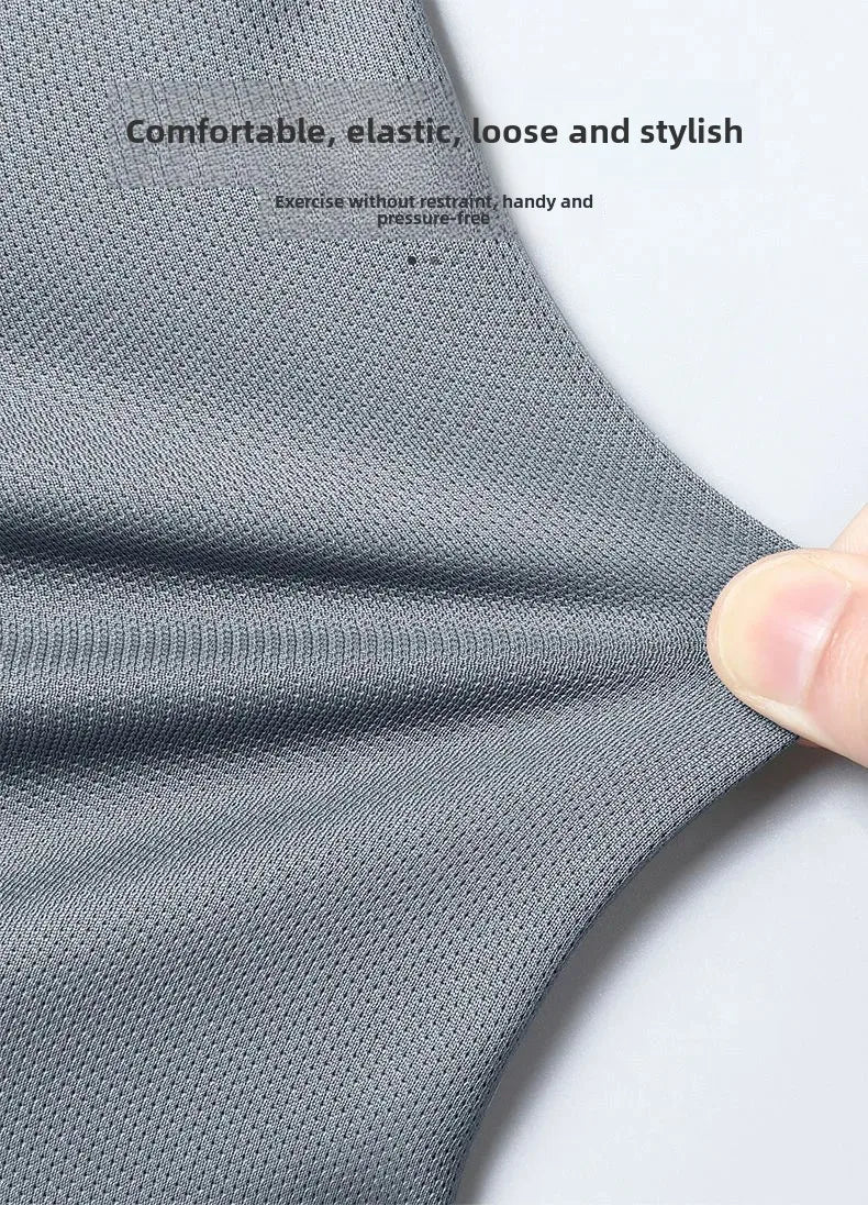 Men's Fitness Ice Silk Sports Suit Short Sleeve Training Room Basketball Morning Run Summer Outfit Shorts And T-shirt Set