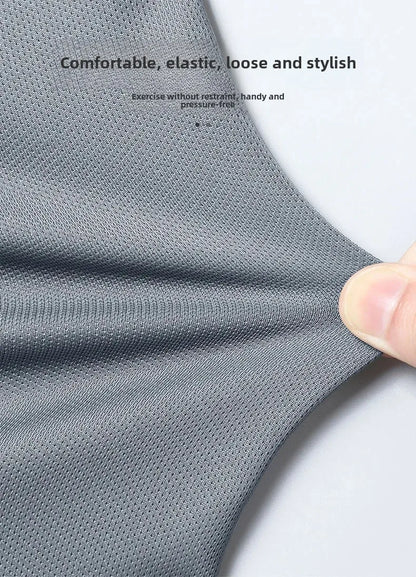 Men's Fitness Ice Silk Sports Suit Short Sleeve Training Room Basketball Morning Run Summer Outfit Shorts And T-shirt Set