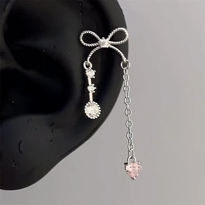 1pcs Quality Shiny Cross Zircon 316L Stainless Steel Ear Bone Nail Y2K Style Silver Color Earring for Women Cochlear Accessories.