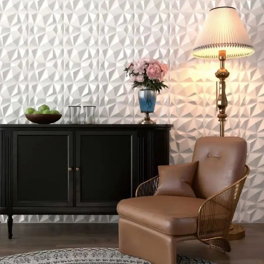 12/20/30pcs 3D pvc wall panels for indoor wall decoration, for living room hall bedroom hotel office,including tape