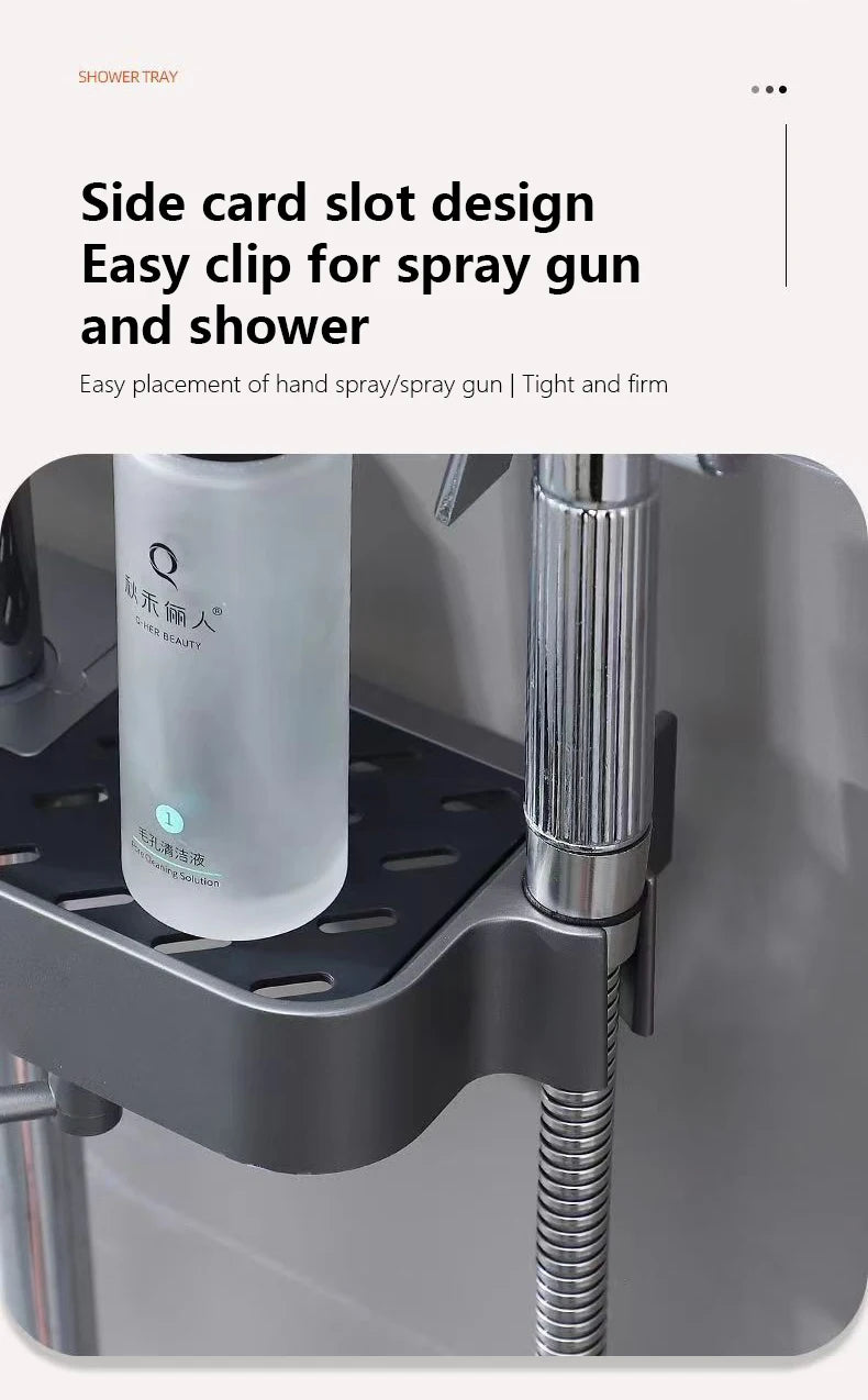 Haushalt Lift Ständer Dusche Rack Dusche Gel Lagerung Rack Badezimmer Perforation-Freies Dusche Stange Tablett