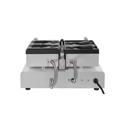 ITOP Taiyaki Waffle Maker 2 Fishes Commercial Ice Cream Taiyaki Pan Making Machine Waffle Cone Baking 2000W Muffin Pancake Snack.