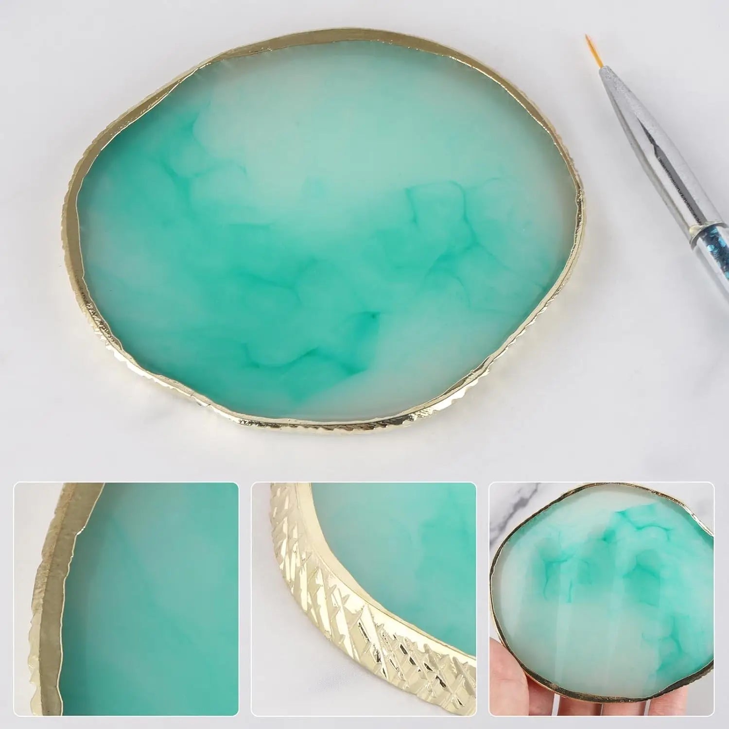 Resin Jewellery Dish Trinket Dish Small Decorative Plate Organizer Ring Dish Holder Keys Tray Key Bowl Gift for Mother Birthday.
