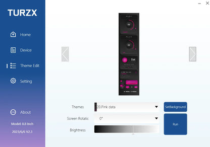 TURZX 8.8 Inch USB Secondary Screen Type-C Desktop Extended Display TF Card Play 1920*480 IPS LCD CPU RAM GPU Monitor NO AIDA64
