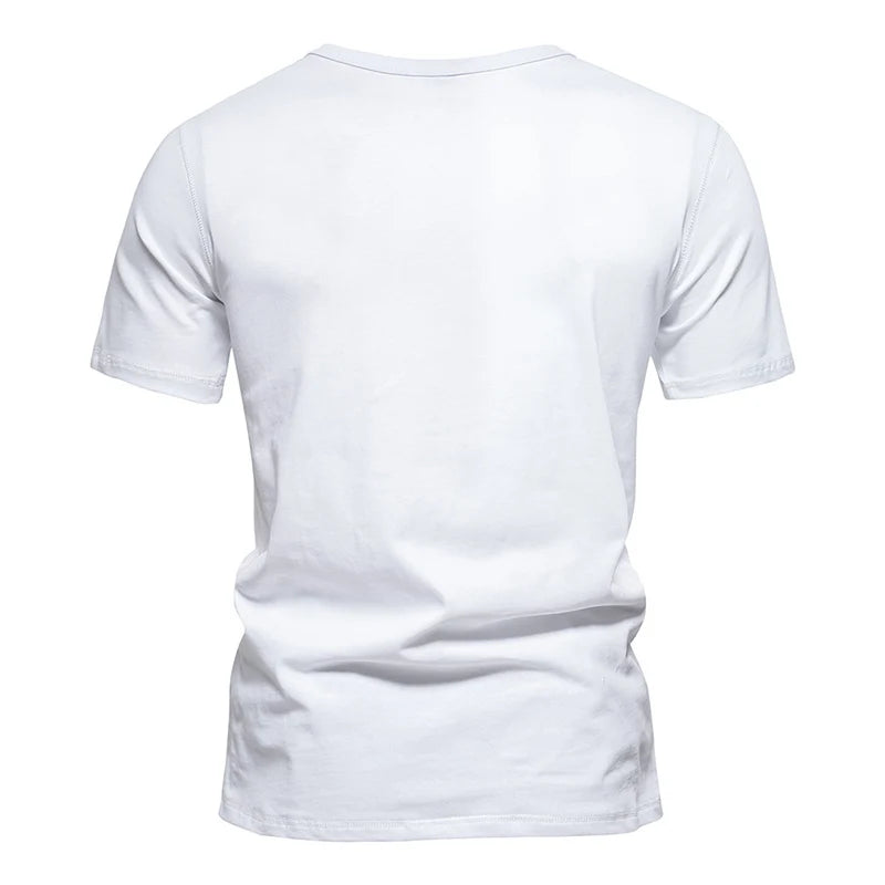 Men's Short Sleeve Basic Top Tees Casual 100% Cotton Regular Fit O-Neck T Shirts Black White Navy Gray.