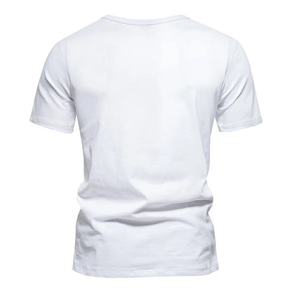 Men's Short Sleeve Basic Top Tees Casual 100% Cotton Regular Fit O-Neck T Shirts Black White Navy Gray.