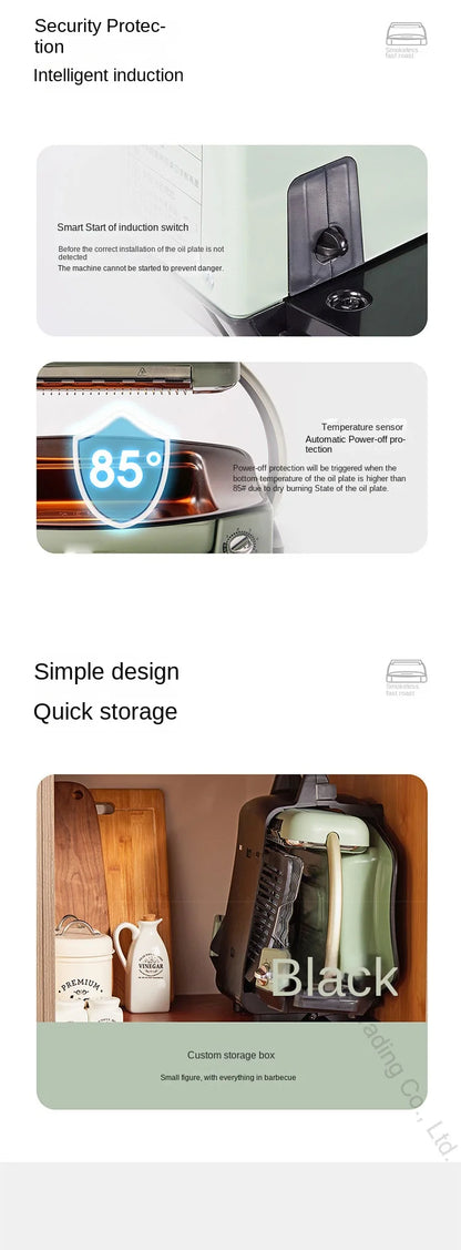 New Smokeless Barbecue Oven Barbecue Pot Household Multi-function Indoor Electric Oven Korean Style Skewer.