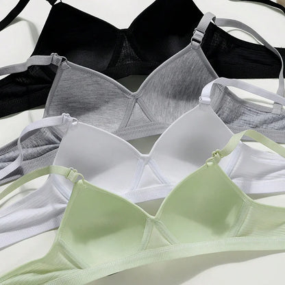 FallSweet Women's Wireless Bra Active Bra Teen Students' Bras Seamleass Lingerie Comfortable V-Shaped Gathering Underwear AB Cup.