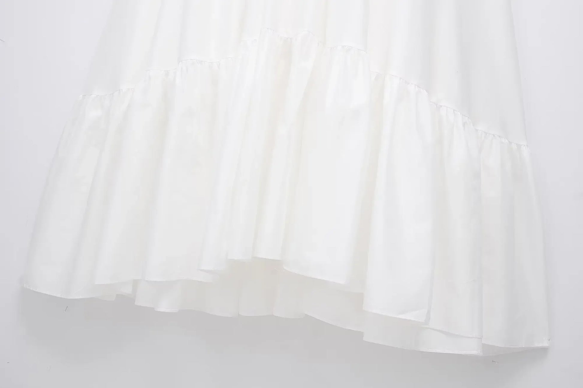 TFMLN Elegantes, gestuftes langes Kleid für Damen, 2024, Sommer, klassische Mode, solide Kleider mit seitlichem Reißverschluss, hohe Taille, A-Linie, Partykleid.