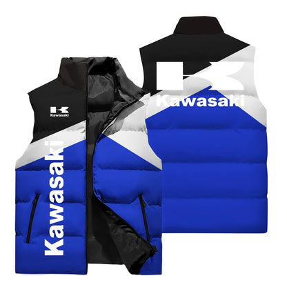 Kawasaki Sleeveless Jacket, Kawasaki Men's 3D Printed Fashion Jacket, Outdoor Sports Leisure Cycling Clothing.