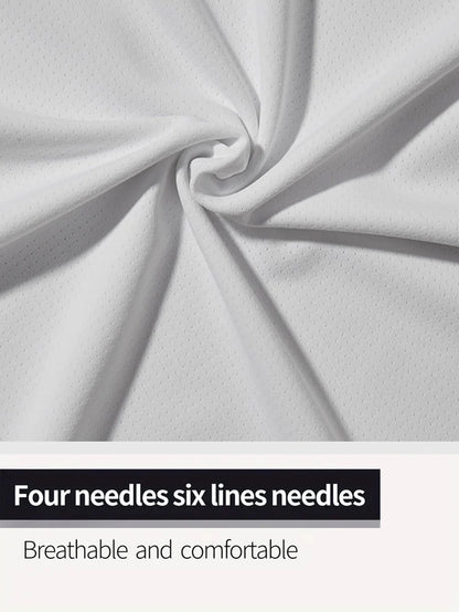 Round Neck T-Shirt 4-Pack White Ultra-Light Men's Quick Drying Breathable Sweat-Absorbent Shirt Suitable for Fitness Gym and Run.