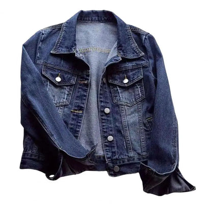 Frauen Denim Jacke einreiher Brust Klappe Tasche Jacke Langarm Dünne Kurze Mantel Retro Damen Denim Jacken Oberbekleidung