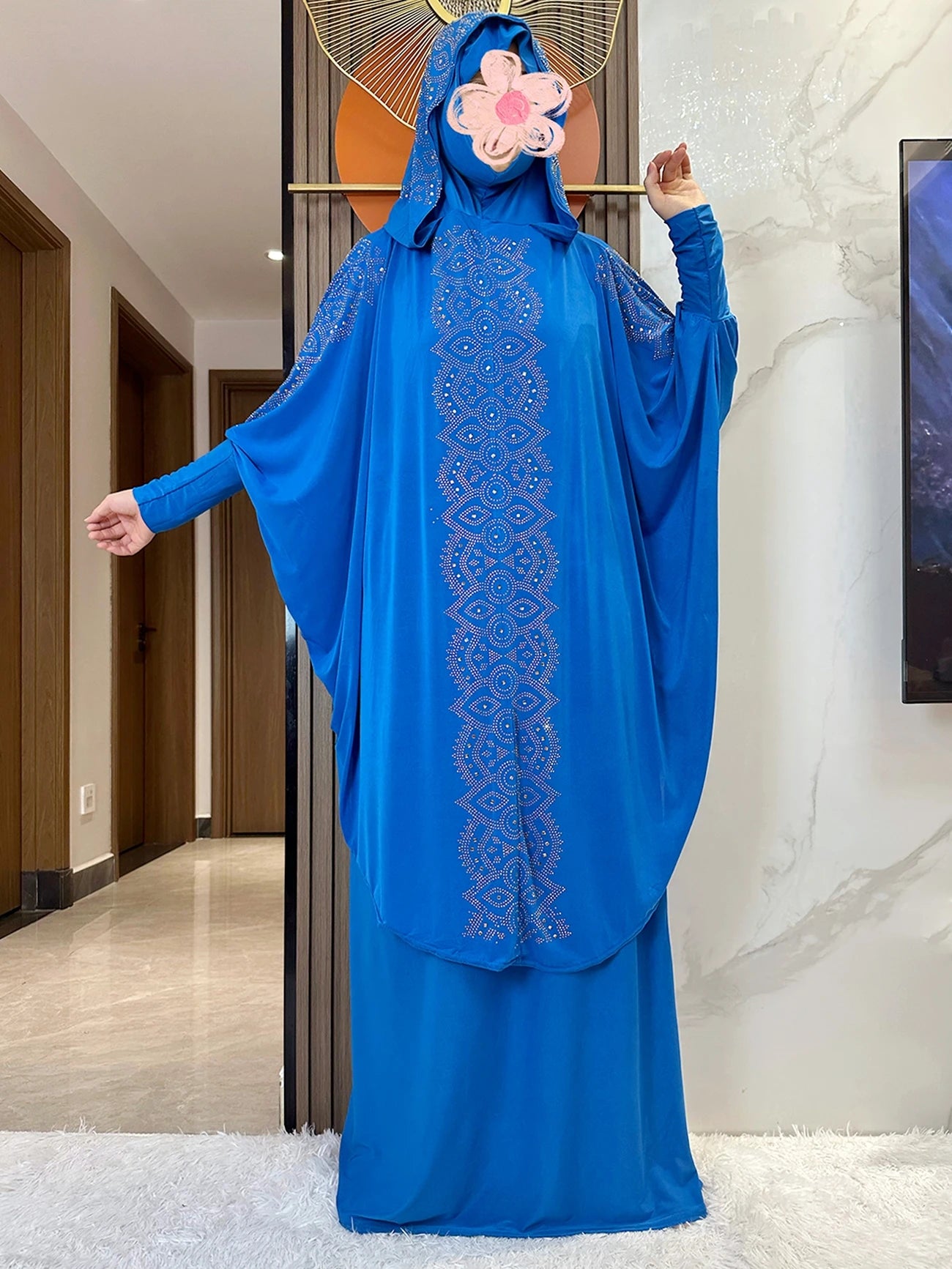 New Two Piece Set Solid Jilbab Prayer Muslim Abaya Set Women Prayer Garment Dress Hijab Long Khimar Skirt Sets Islamic Ramadan