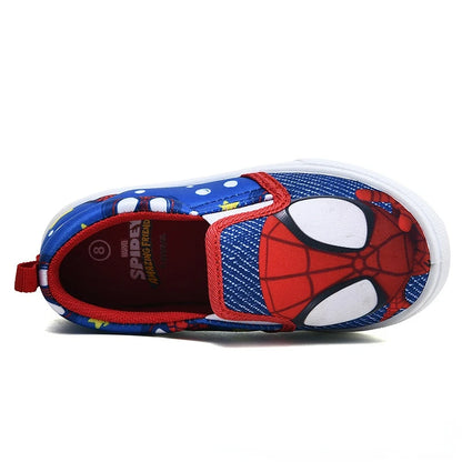 Disney Children's Casual Shoes Cartoon Fashion Blue Canvas Shoes Flats Spring Autumn Comfortable Shoes Size 25-29.
