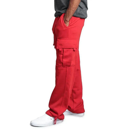 Men's Cargo Sweatpants Autumn Long Pants Loose Sport Fit Jogging Overalls Joggers Sweat Pocket Pants Cargo Trousers Streetwear.