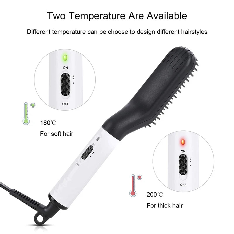 Portable Heated Hair Straighteners Mini Beard Straightener Comb Electric Flat Iron For Men Long And Short Hair Straightener.