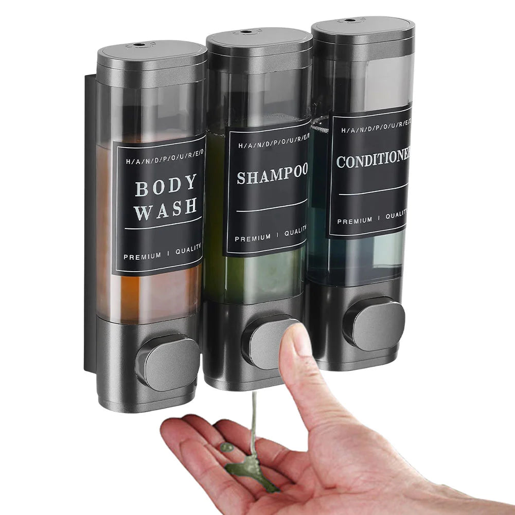 Dreifacher 350ml Duschbad-Shampoo-Spender Mehrzweck-Wand wasch spender mit großer Kapazität für Bad zubehör