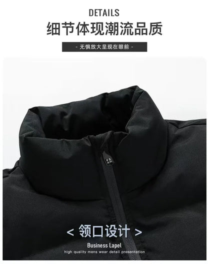 2025UFC new thick jacket, warm cotton-padded jacket, winter casual sports down jacket, stand-up collar windproof jacket.