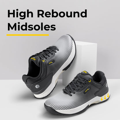 FitVille wide men's golf shoes non-slip wear-resistant comfortable pickleball sports shoes suitable for swollen feet relieve toe.