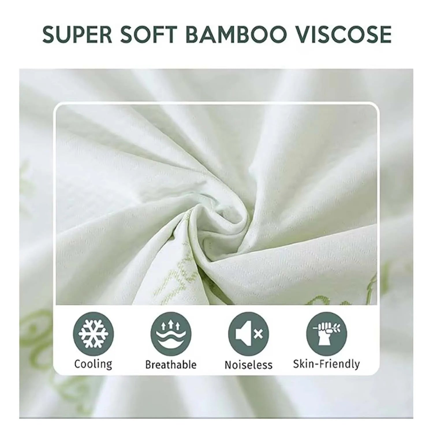 WQSPRING Aloe Vera Mattress Protector Soft Breathable Lightweight Comfortable Skin-Friendly Mattress Cover for Allergy Sufferers.