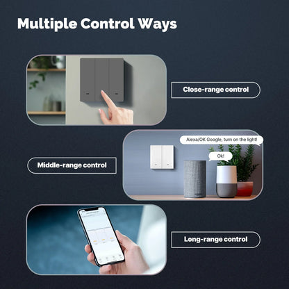 MOES Smart Lichtschalter EU WiFi Matter Button Fernbedienung kompatibel mit Alexa Google Home Apple Homekit Smartthings.