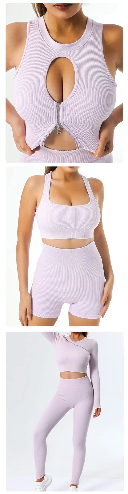 Yoga Suit High Waist Leggings Running Training Tights Sports Outfits Long Sleeve Crop Top Bra Seamless Fitenss Set Fitness Wear