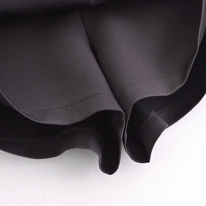 TRAF Shorts for Women Fashion Autumn Winter New Comfortable Casual Solid Color Side Zip Middle-waisted A-line Culotte Skirt Pant