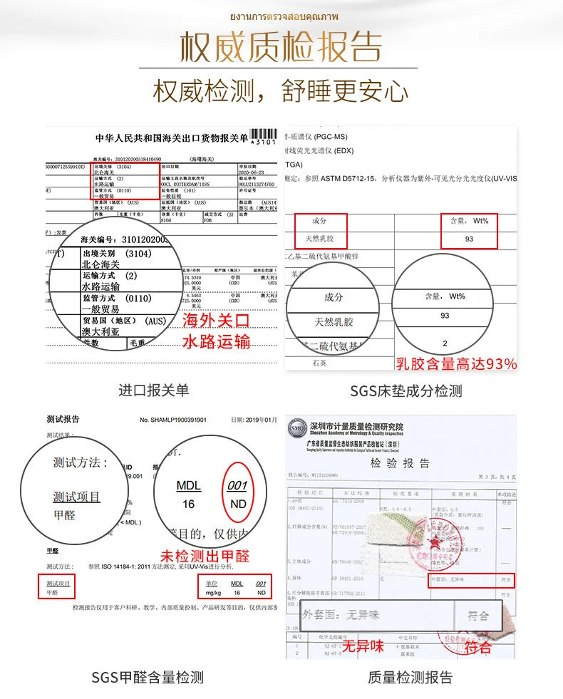High-End-Latex-Quellen-Flüssigkeitsmatratzenoberteil, 100 % Naturlatex, faltbar, langsame Rückfederung, Thiland-Matten mit anpassbarem Baumwollbezug