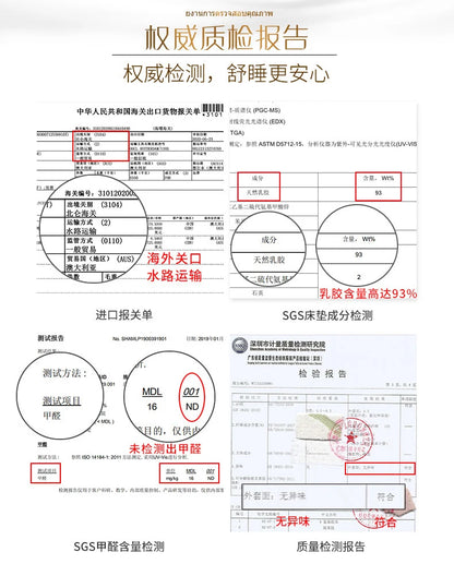 High-End-Latex-Quellen-Flüssigkeitsmatratzenoberteil, 100 % Naturlatex, faltbar, langsame Rückfederung, Thiland-Matten mit anpassbarem Baumwollbezug