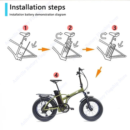 Silver Fish 36V/48V/52V/60V 10Ah 12Ah 15Ah 20A removable Lithium battery pack built-in BMS For 250W-1800W Folding E-two wheeler.