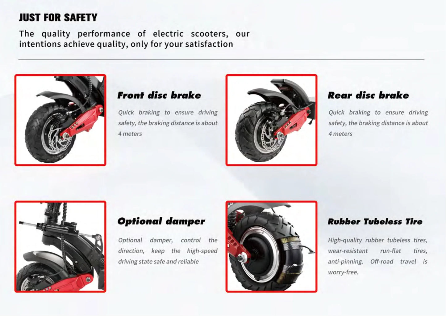DECE DES20 Adult Electric Scooter 1200W*2 Motor E-Scooter  52V18AH Battery 10 Inch Tire City Escooter.