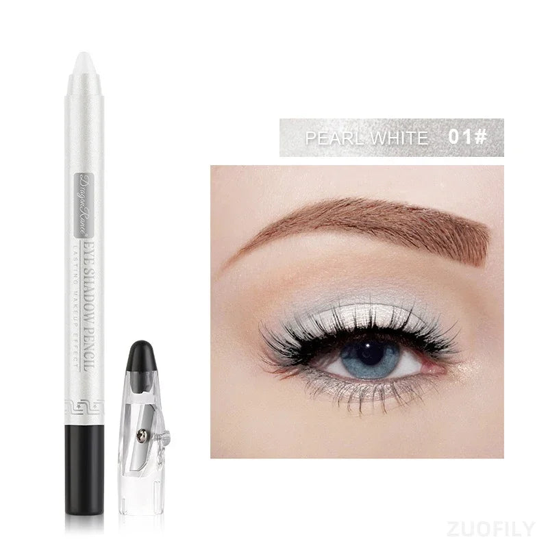 12Colors Glitter Eyeshadow Pen Long Lasting Matte Eye Shadow Palette Shiny Highlighter Silver Purple Eyeliner Pencil Cosmetics.