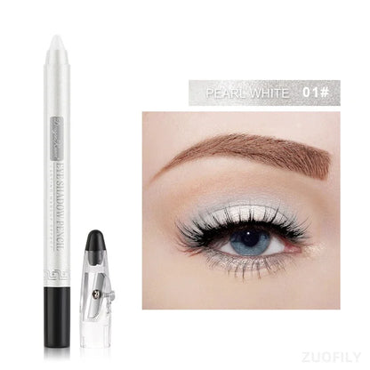 12Colors Glitter Eyeshadow Pen Long Lasting Matte Eye Shadow Palette Shiny Highlighter Silver Purple Eyeliner Pencil Cosmetics.