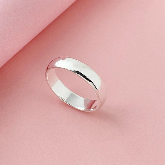 High Quality 925 Sterling Silver Ring Fashion Simple Smooth Round Ring Party Jewelry for Women Size 5 6 7 8 9 10 11.