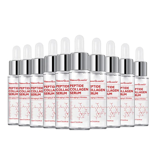 VIBRANT GLAMOUR 10PCS Peptide Collagen Face Serum Anti-Aging Moisturizing Remove Wrinkle Fine Lines Whitening Firming Skin Care.