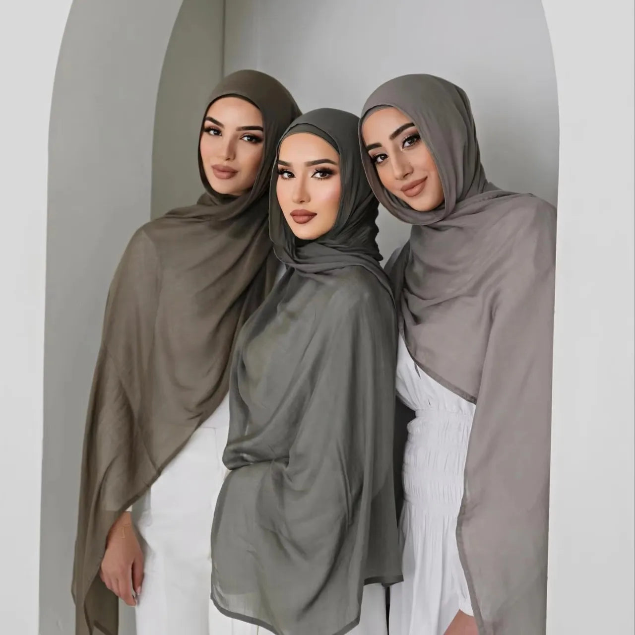 2pcs Set Modal Hijabs with Underscarf Caps Rayon Cotton Shawls for Women Plain Scarf Big Size Headscarf Islamic Turban Headband.
